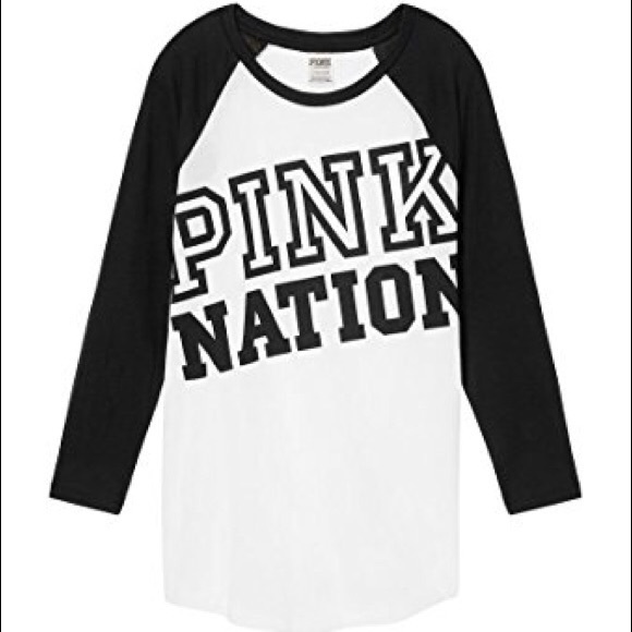 PINK Victoria's Secret Tops - PINK VS Baseball Style Long Sleeve Shirt